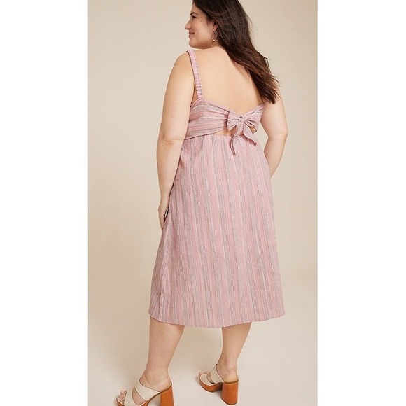 Maurice's Pastel Open Back Midi Dress 1X Country Concert Girlcore Romantic NEW - Picture 3 of 7